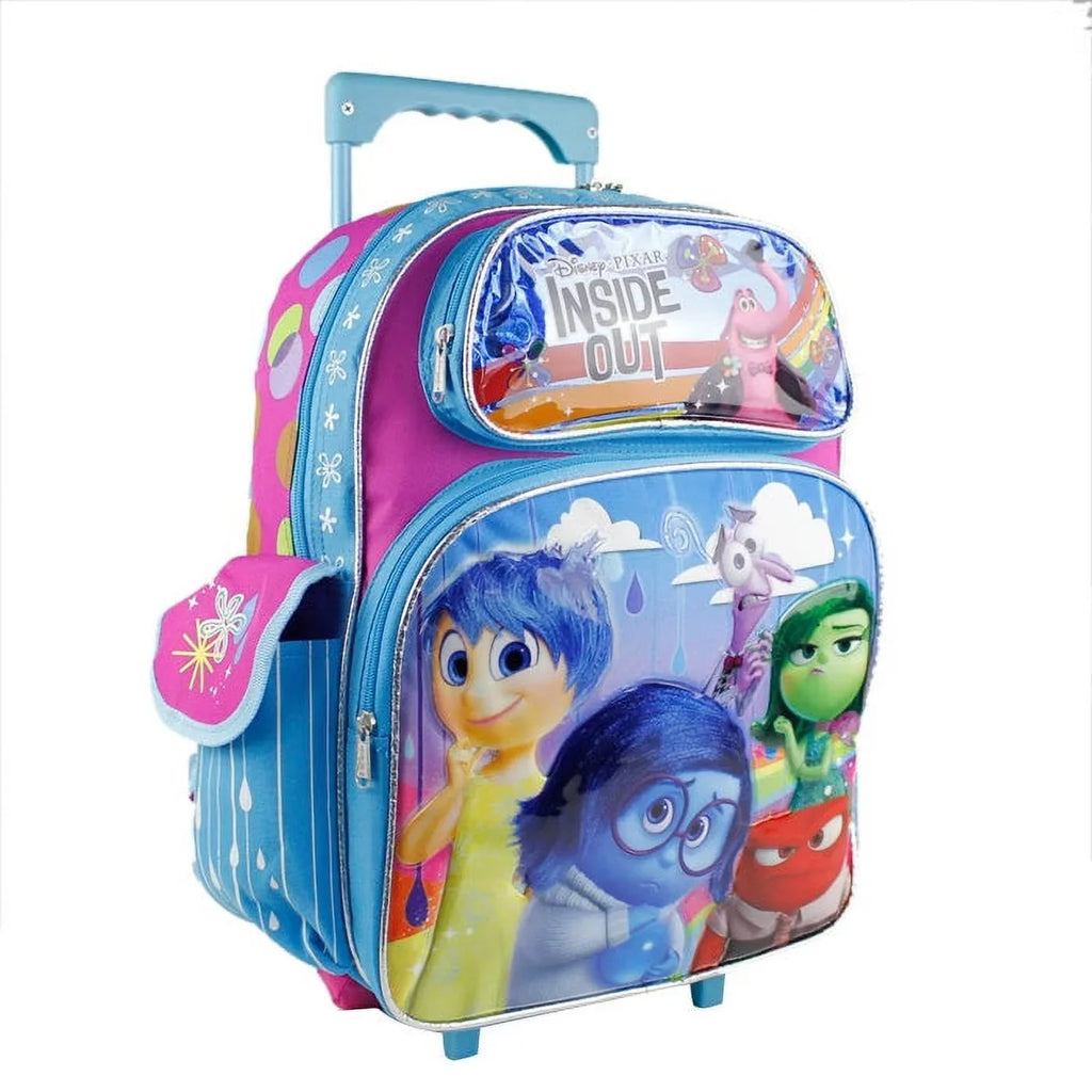 Stylish Pixar's Inside Out Purple and Blue Full Size Rolling Backpack (16in)