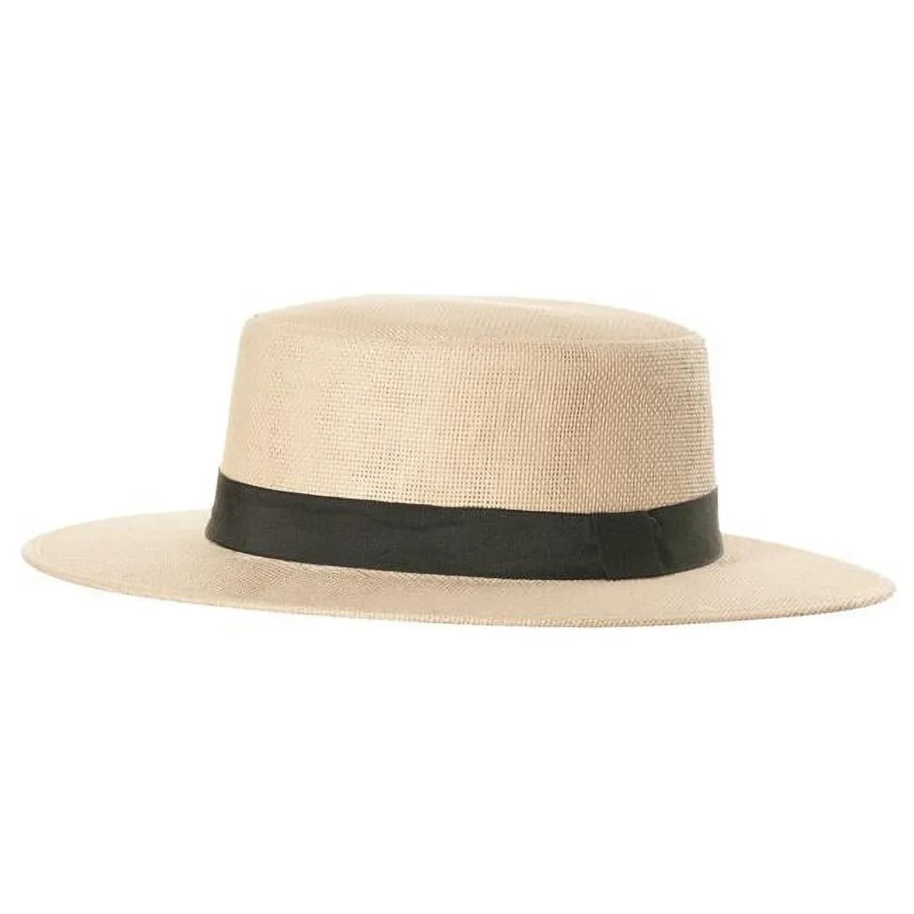 Adult Straw Hat with Black Band - One Size - Exclusive Design