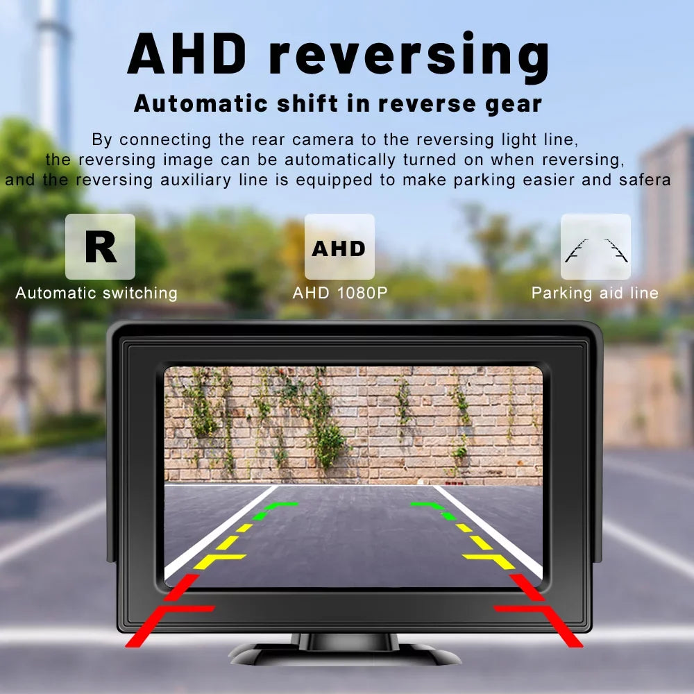 Wireless Backup Camera Kit with Stable Digital Signal, 4.3ââ Monitor& Rear View Camera Installation for Truck, Van, Camping Car, SUV Reverse automatic display