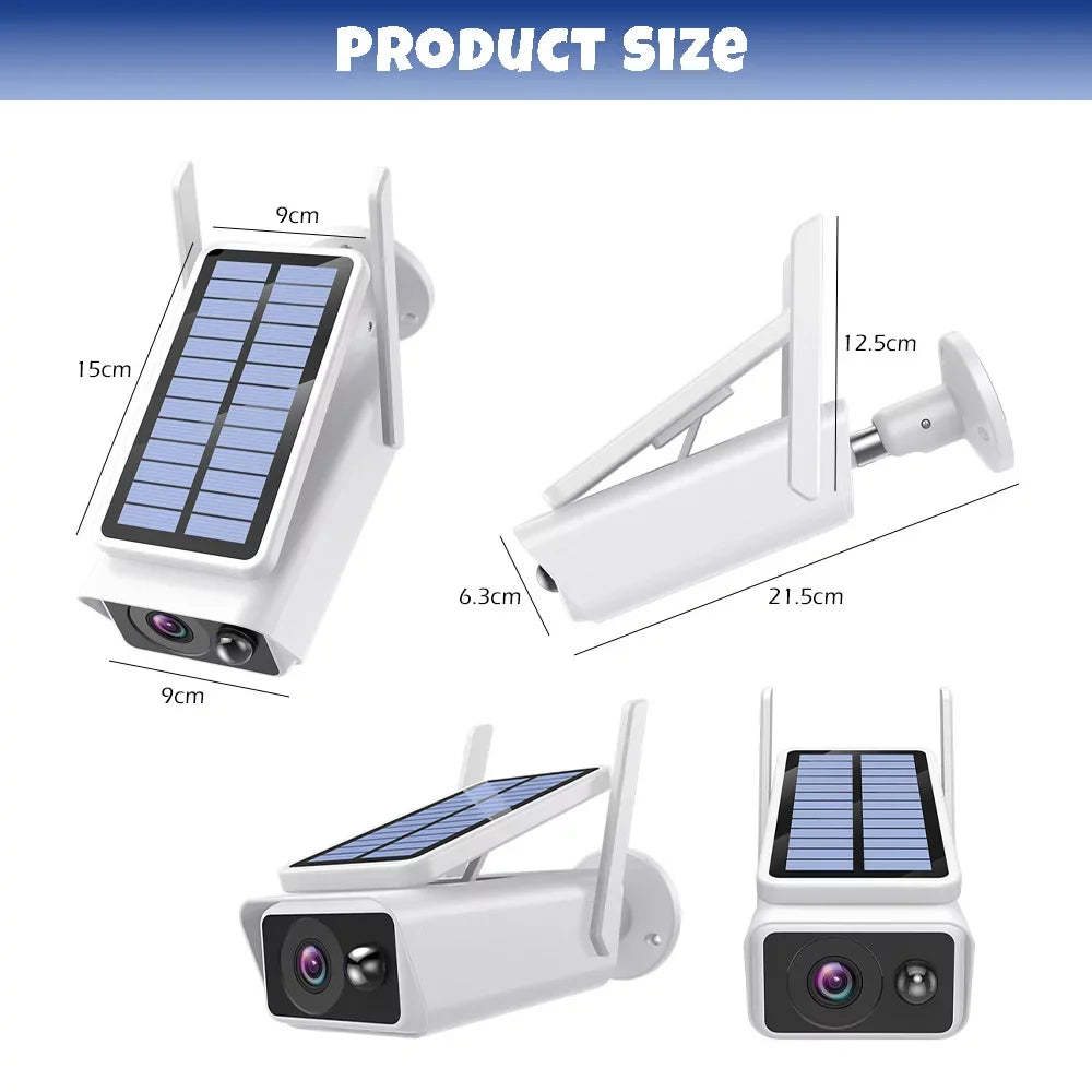Stylish Security Cameras Wireless Outdoor, DFITO Solar Security Camera Outdoor with Solar Panel, PIR Detection, 2-Way Talk, Night Vision,Waterproof, White
