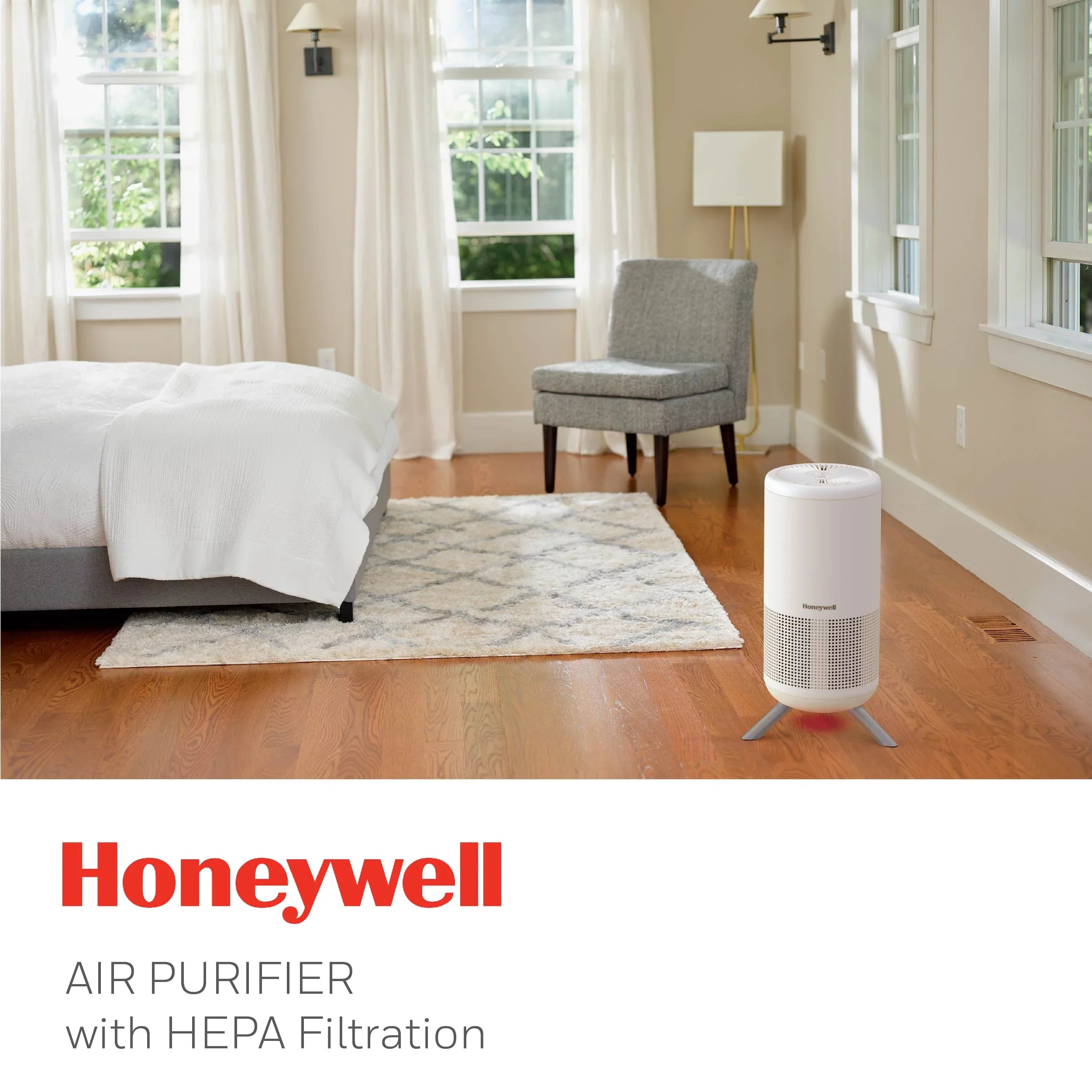 Stylish Honeywell Designer Series HEPA Air Purifier Tower, 190 sq ft, White, HPA830W