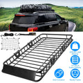Stylish Universal Roof Rack Cargo Carrier, iMounTEK Extension Car Top Luggage Basket, 220 lb. Capacity Roof Rack Basket with Elastic Net and 10 Hooks, 63x39x6.3in, Black
