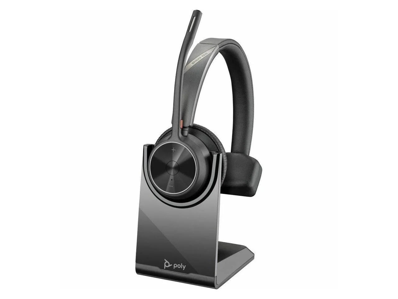 Poly Voyager 4310 USB-C Headset with Charge Stand - Siri, Google Assistant - Mono - Wireless - Bluetooth - 298.6 ft - 20 Hz - 20 kHz - Over-the-head, On-ear - Monaural - Ear-cup - Electret Condense...