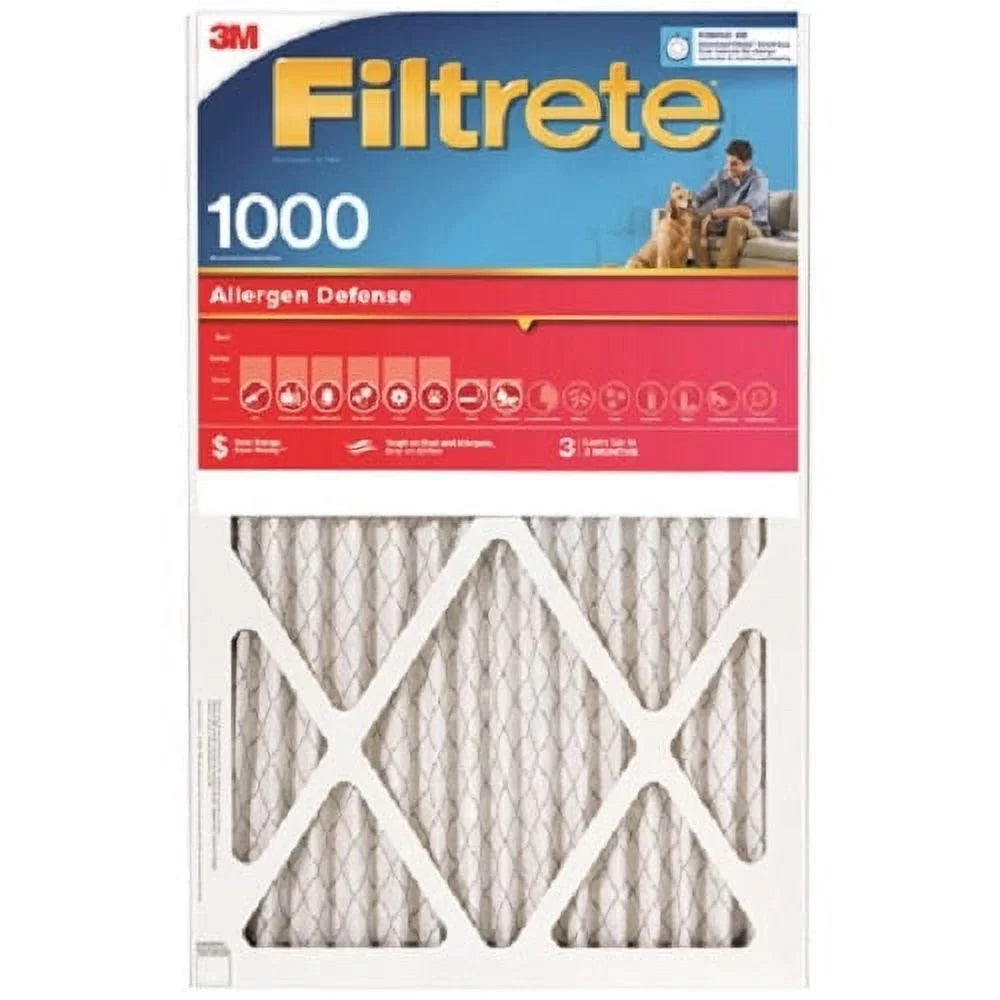 Stylish 3M AL12-4 24" x 24" x 1" Red MPR 1000 Filtrete 3 Month Disposable Pleated Air Filter - Quantity of 4