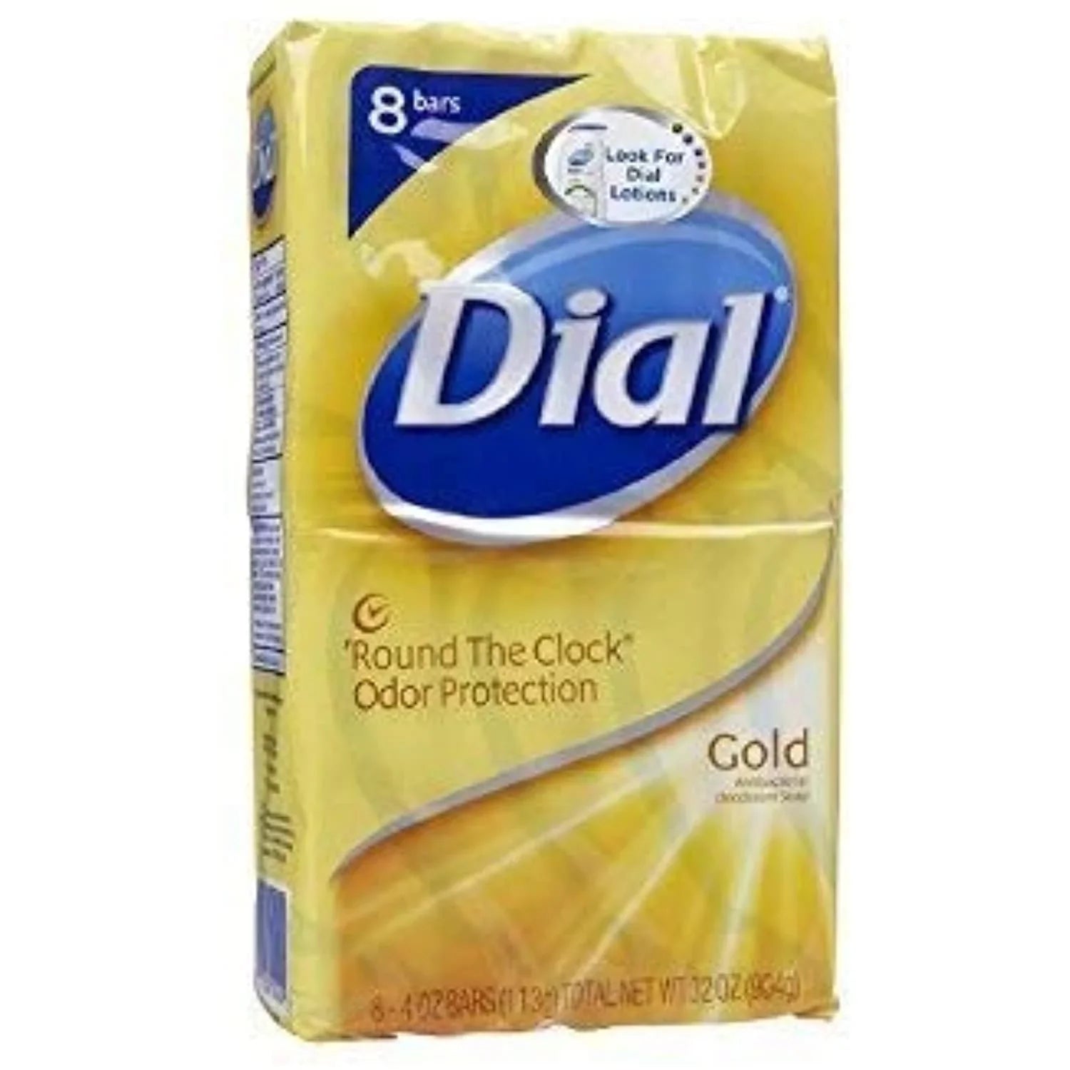 Stylish Dial Gold Clean Rinsing, Non-Drying Deodorant Antibacterial Bar Soap (8 Bars) 32 oz 3 Pack