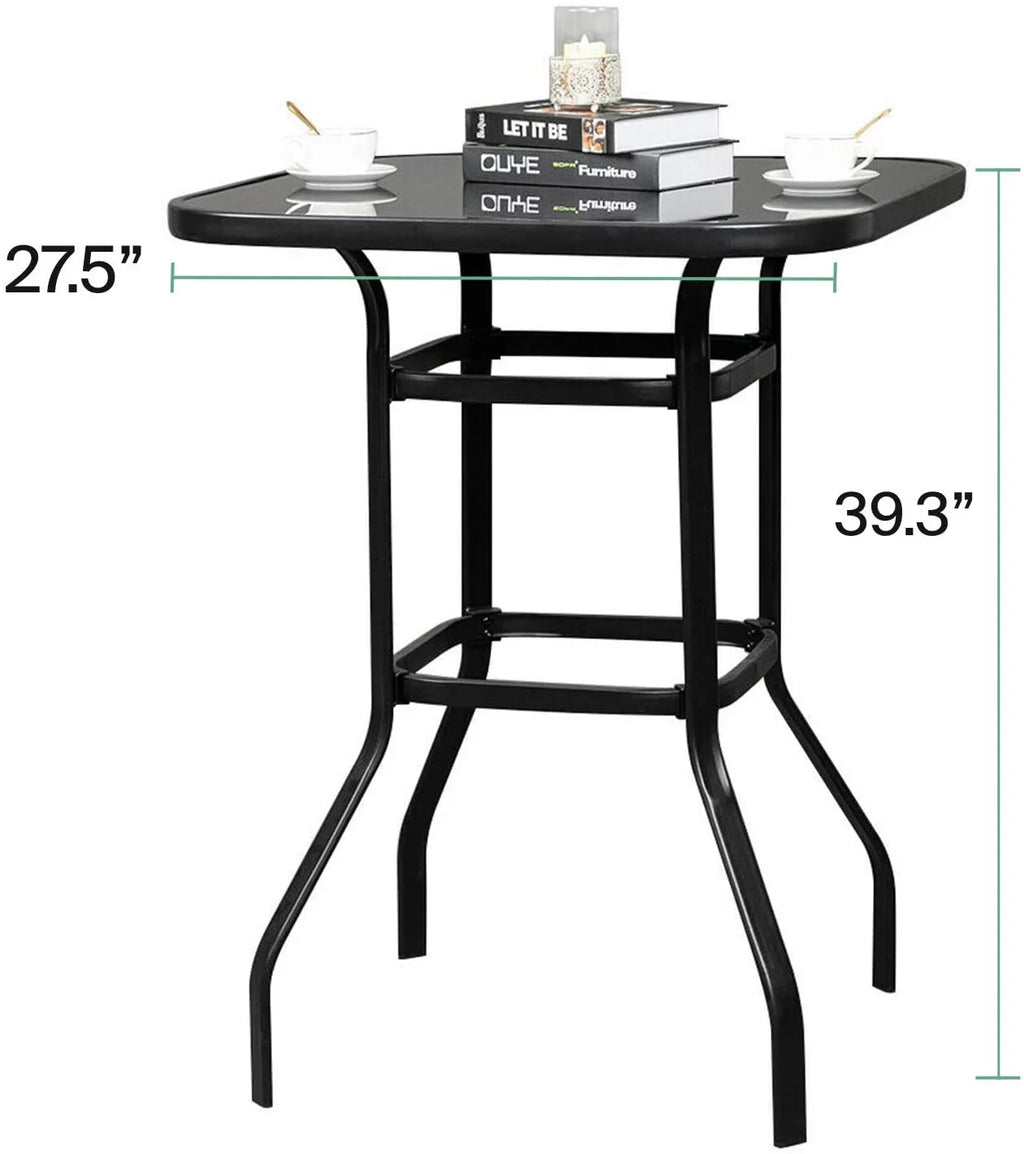 Stylish Madison Modern & Water Resistance Glass Bar Table For Poolside Use
