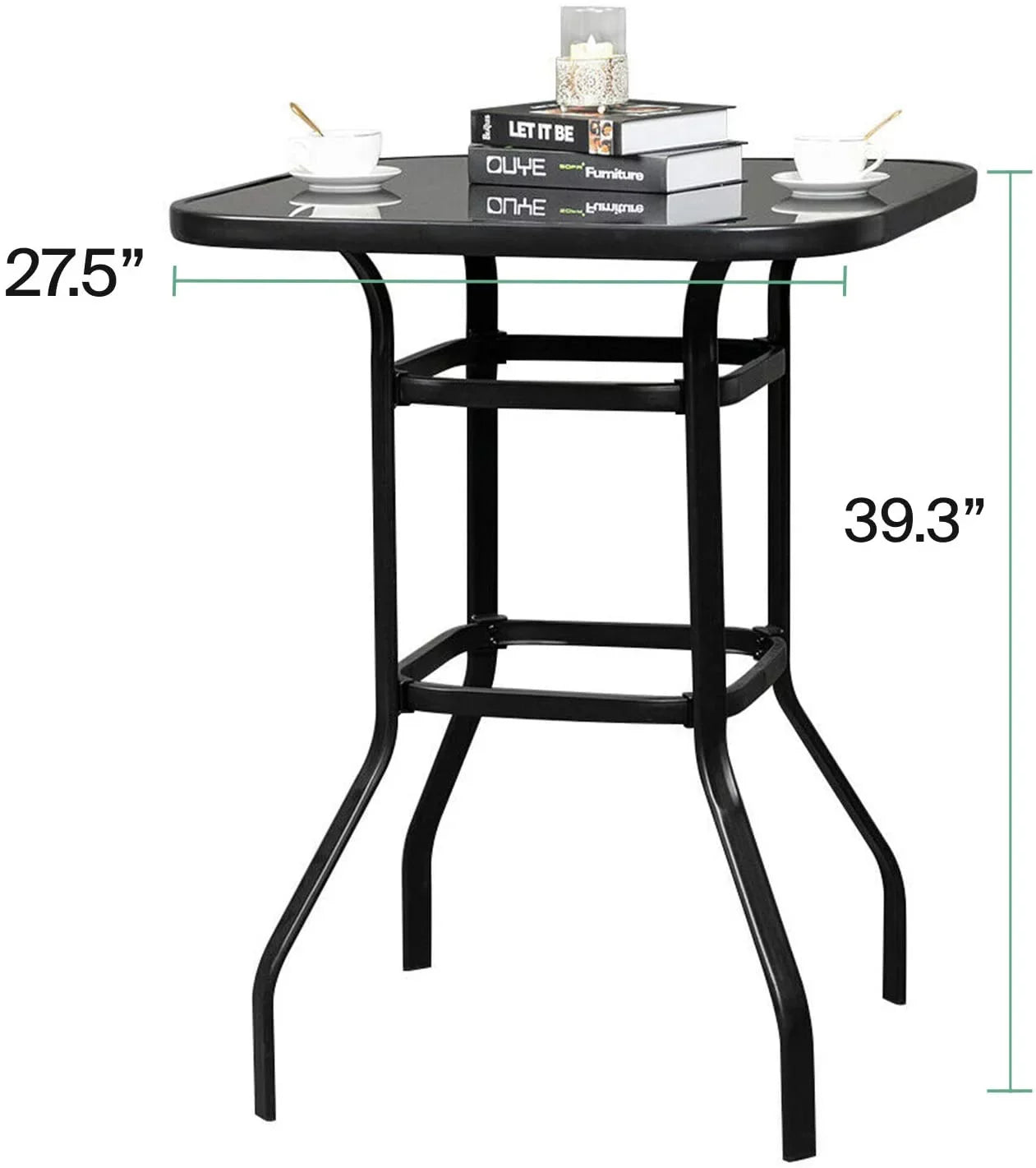 Stylish Madison Modern & Water Resistance Glass Bar Table For Poolside Use