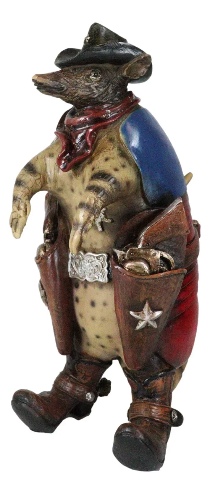Stylish Western Rustic Texas Sherriff Cowboy Texan Armadillo Big Guns And Boots Figurine