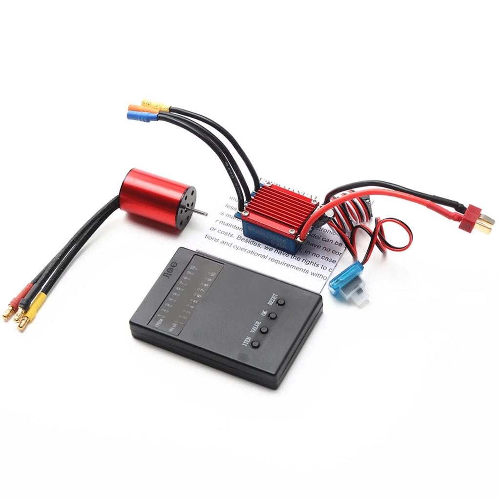Stylish S2435 4800KV Brushless Motor 4P Sensorless 25A Brushless ESC Electric Speed Controller Programming 2.2KG Servo for 116 118 RC Car Truck