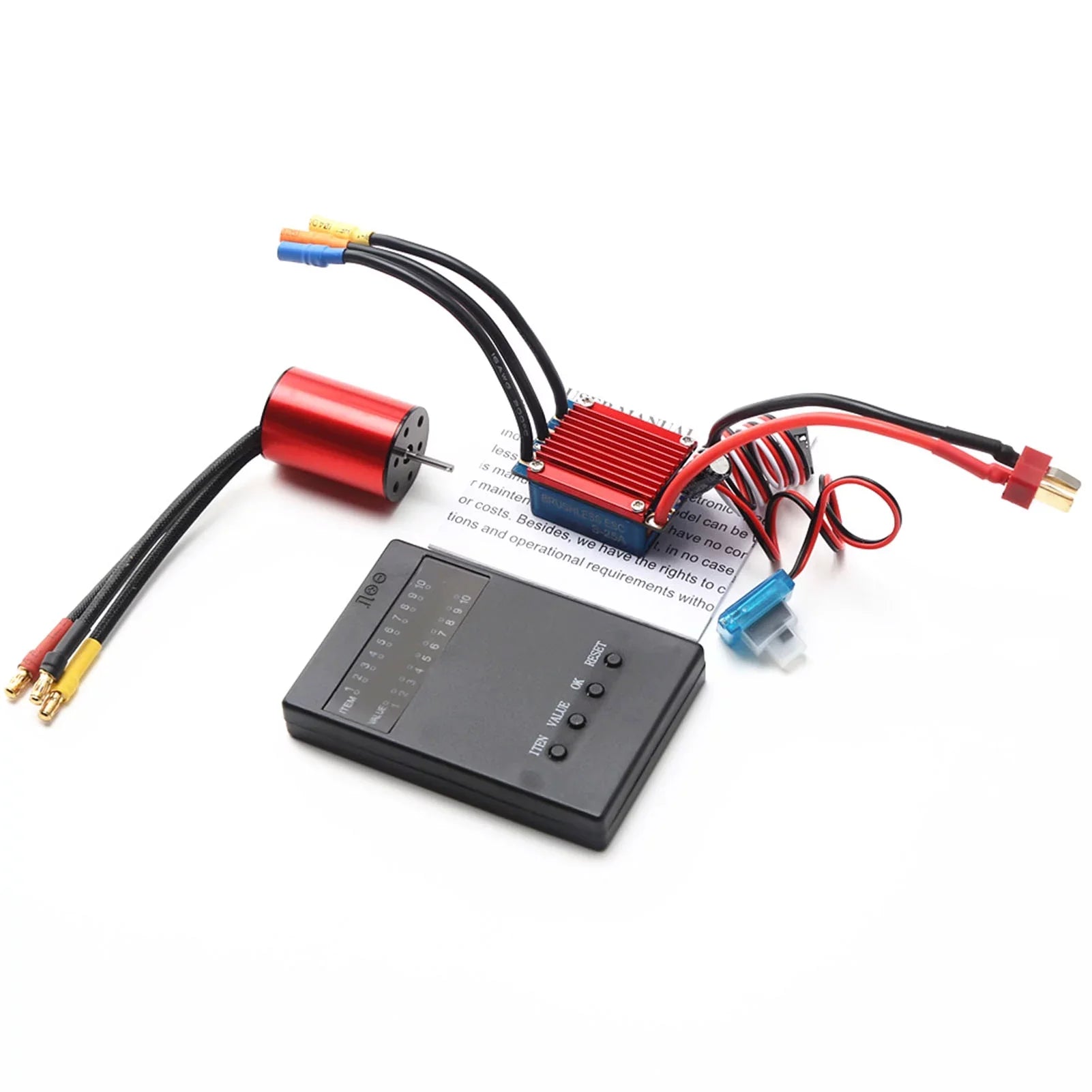 Stylish S2435 4800KV Brushless Motor 4P Sensorless 25A Brushless ESC Electric Speed Controller Programming 2.2KG Servo for 116 118 RC Car Truck