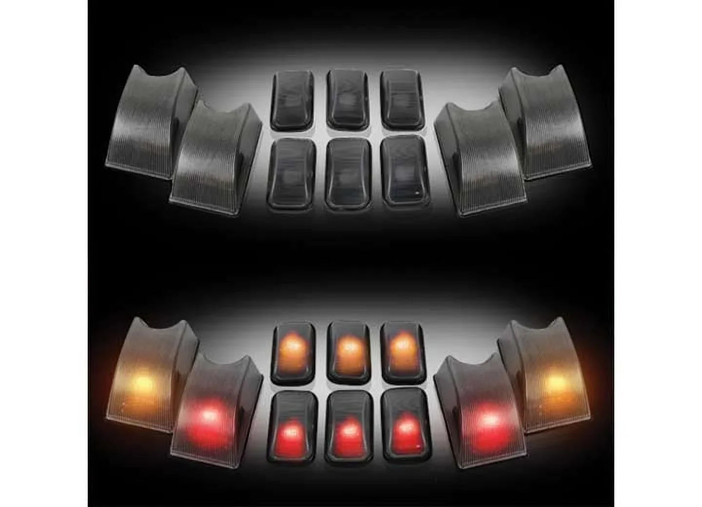 Recon 264160Bk Smoked Cab Roof Lamps 2002 2006 Hummer H2 / Am General (10 Piece