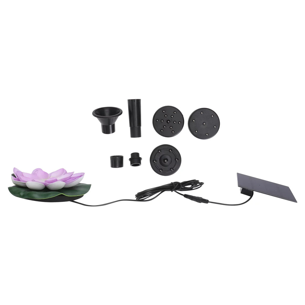 Stylish Gongxipen 1 Set Lotus Solar Fountain Outdoor Waterscape Fountain Pond Floating Fountain