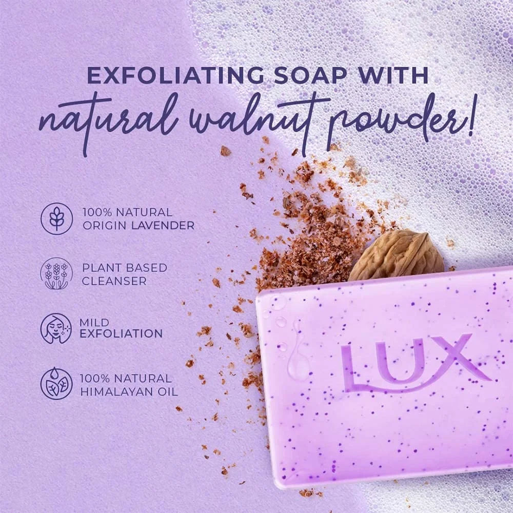 Lux Lavender & Vitamin C Exfoliating Soap 5X125G - Exclusive Design