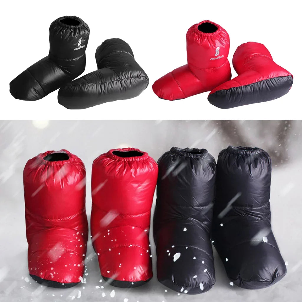 Duck Down Booties Camping Cabin Slippers Water Warm Long , - Exclusive Design