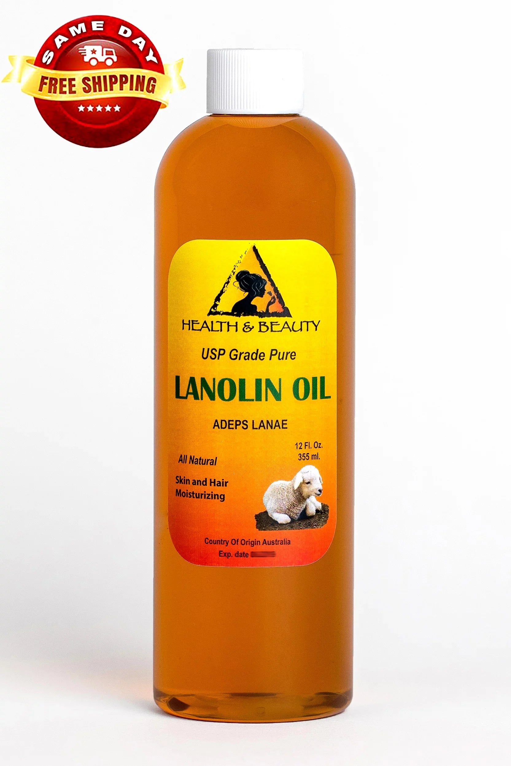 Stylish LANOLIN OIL USP GRADE PHARMACEUTICAL SKIN HAIR LIPS MOISTURIZING 100% PURE 12 OZ