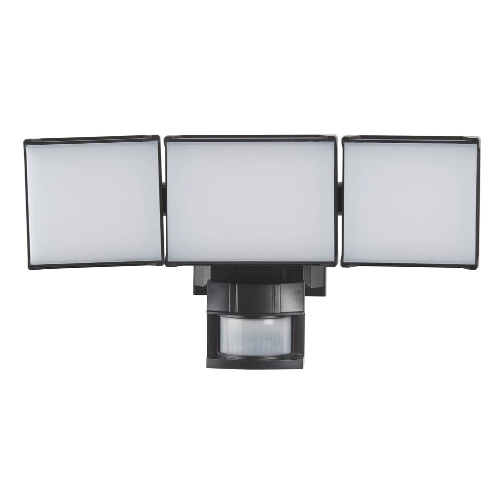 Hyper Tough Solar Three Head LED Motion Sensing Security Flood Light, Outdoor, Black, 2000 Lumen