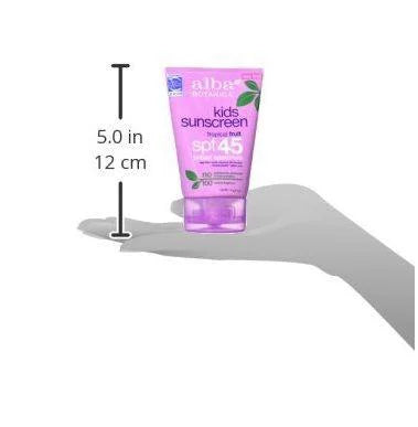 Stylish Alba Botanica, Kids Sunscreen, Tropical Fruit, SPF 45, 4 oz(Pack of 3)