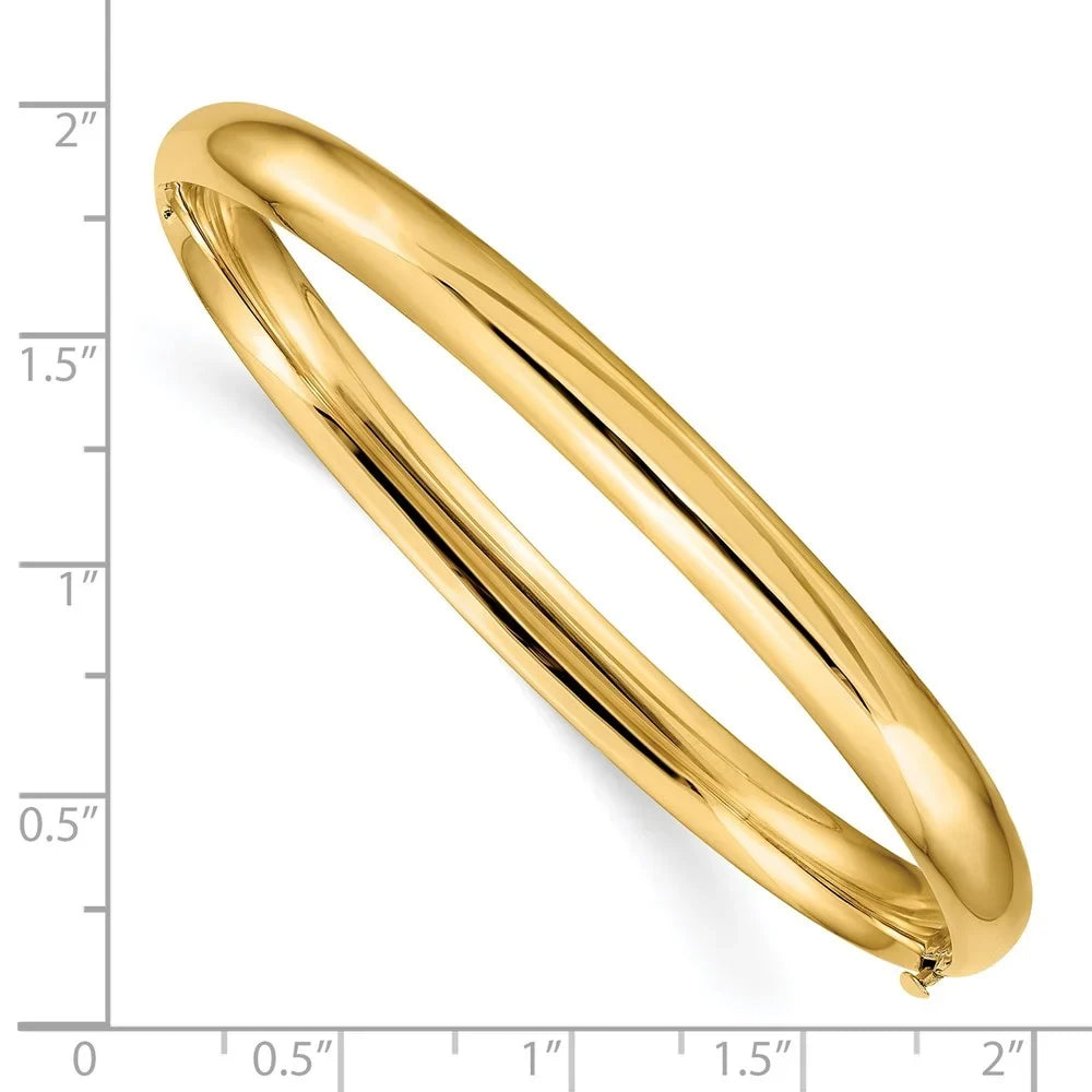 Stylish 14k 4/16 High Polished Hinged Bangle Bracelet QHP4/16
