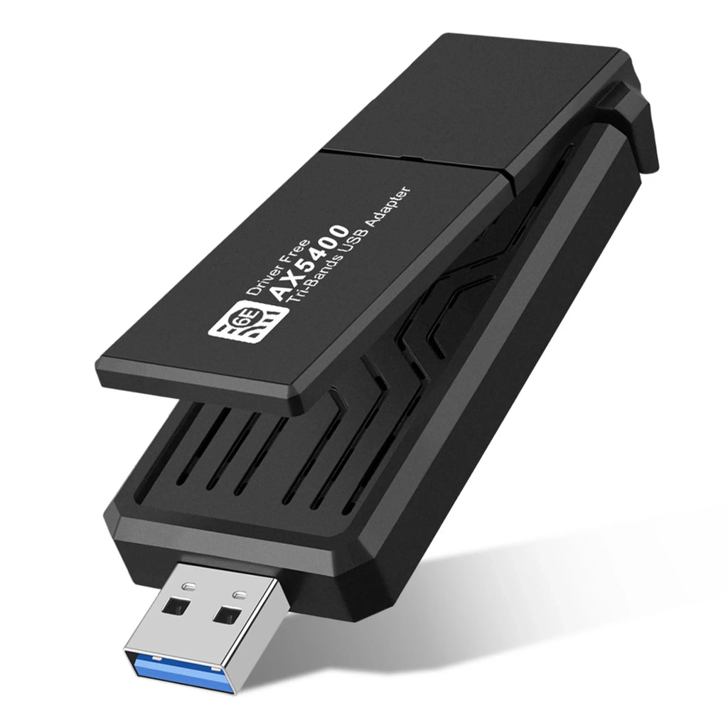 CELECTIGO AX5400 802.11AX WiFi 6E USB 3.0 WiFi Adapter ,for PC Laptop Tri Band 6GHz/5GHz/2.4GHz, WPA3, Wireless USB WiFi Dongle Network Adapter,Only Compatible with Windows 11/10, Driver free,Black