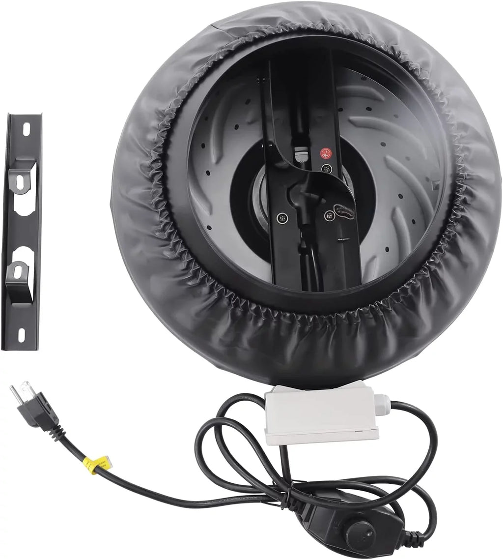 FETCOI Grow Tent Fan 8 Inch Inline Fan Industrial Grade Duct Exhaust Fan Combinable with HEPA Filter & Carbon Filter Powerful Booster Fanwith Speed Controller - Exclusive Design