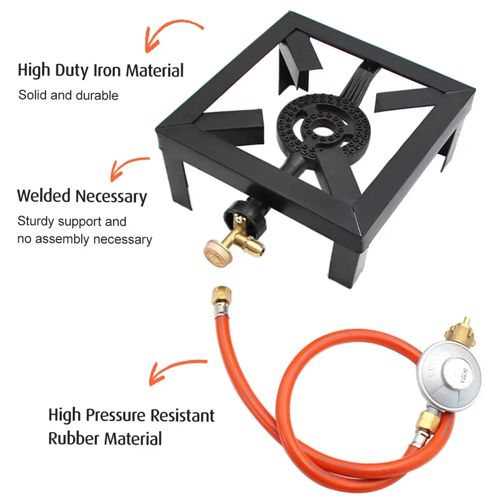 Andoer Portable Fire Control Stove, 8KW Gas Boiling Ring Cast Iron Cooker - Exclusive Design