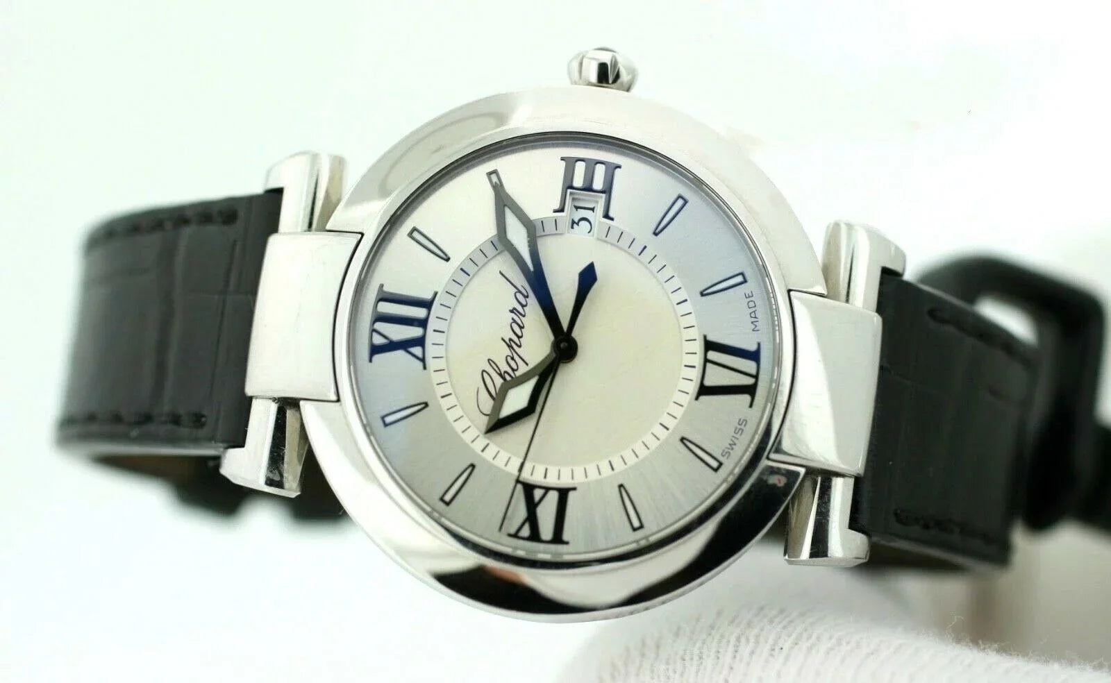 Chopard 8532 ImperialE 36mm Black Leather Steel Swiss Quartz Women's Watch W/B/P - Exclusive Design