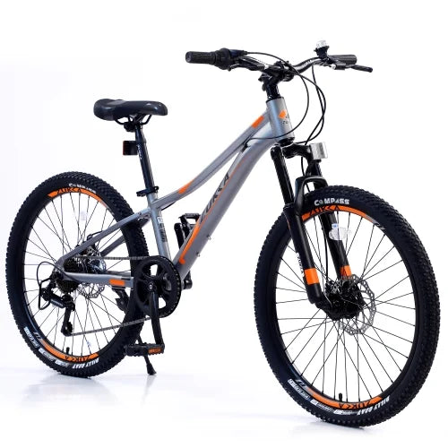 Stylish Mountain Bike for Girls and Boys Mountain 24 inch shimano 7-Speed bike,Suspension fork,Aluminum alloy Frame,10 inch Frame