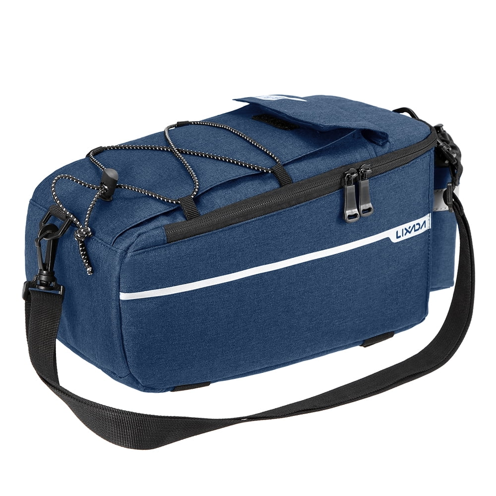 Stylish Lixada Insulated Trunk Cooler Bag Cycling Rear Rack Storage Luggage Bag Reflective MTB Bike Pannier Bag Shoulder Bag