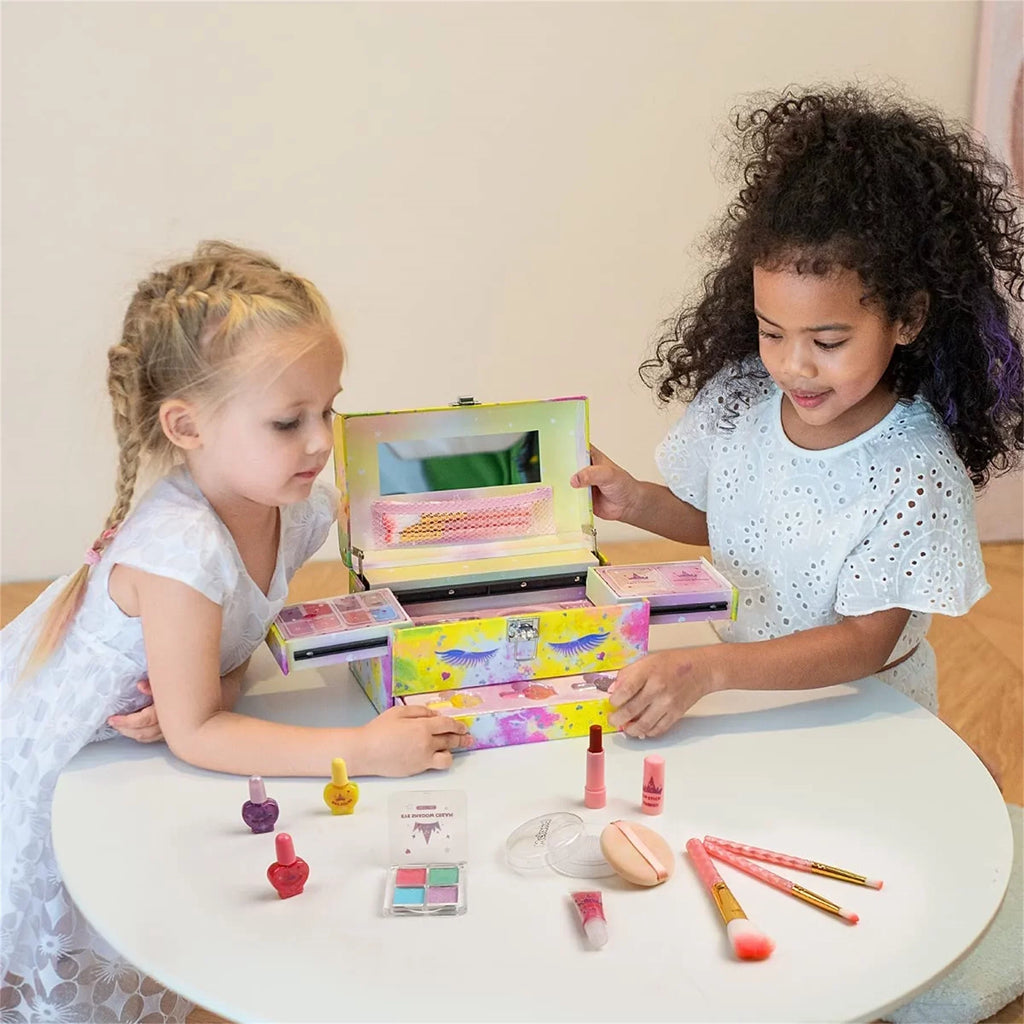 Little Girls Makeup Kit - Unicorn Real Washable Makeup Box with Palettes - Exclusive Design