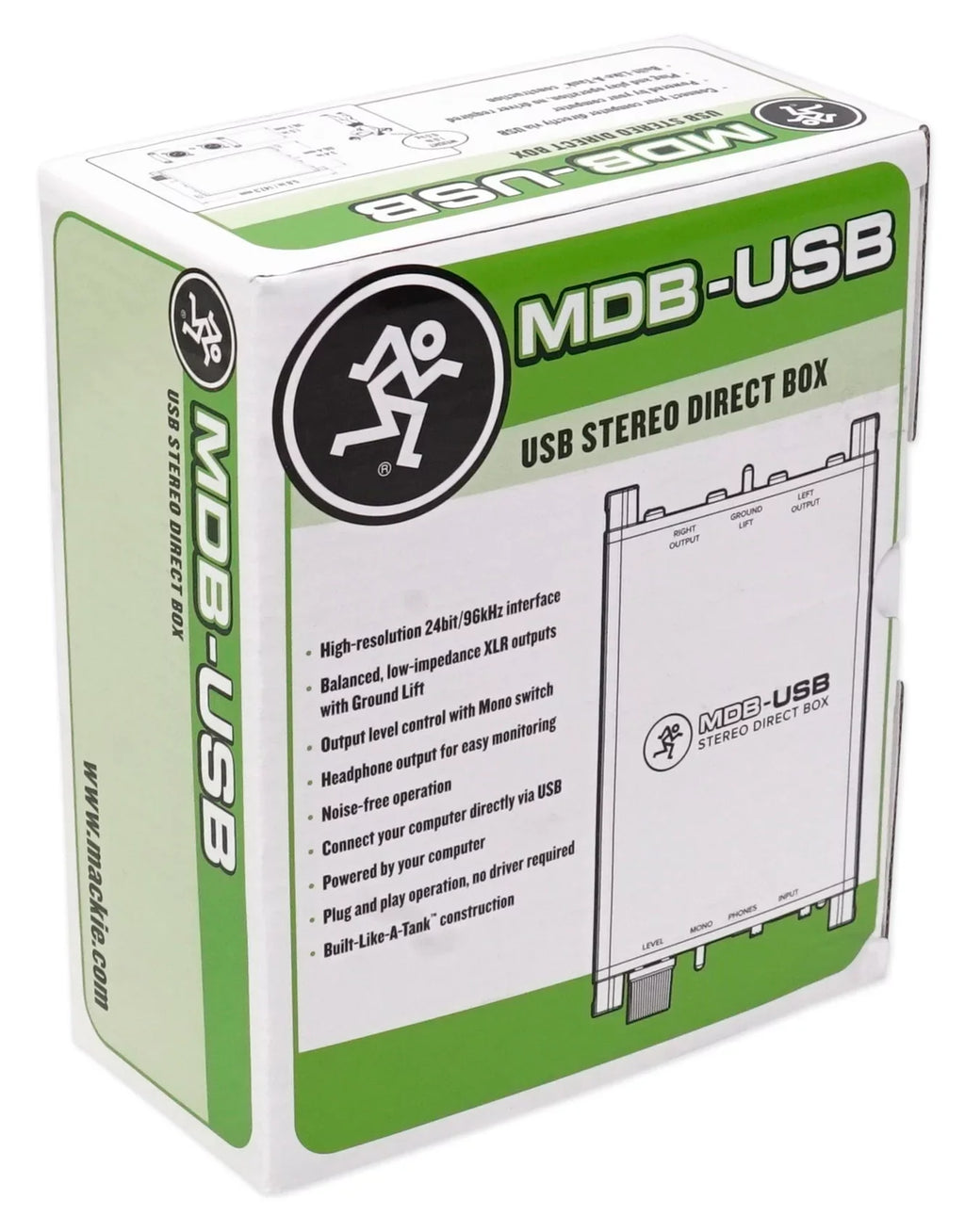 Mackie MDB-USB Stereo USB Direct Box DI Box For PC + Headphones