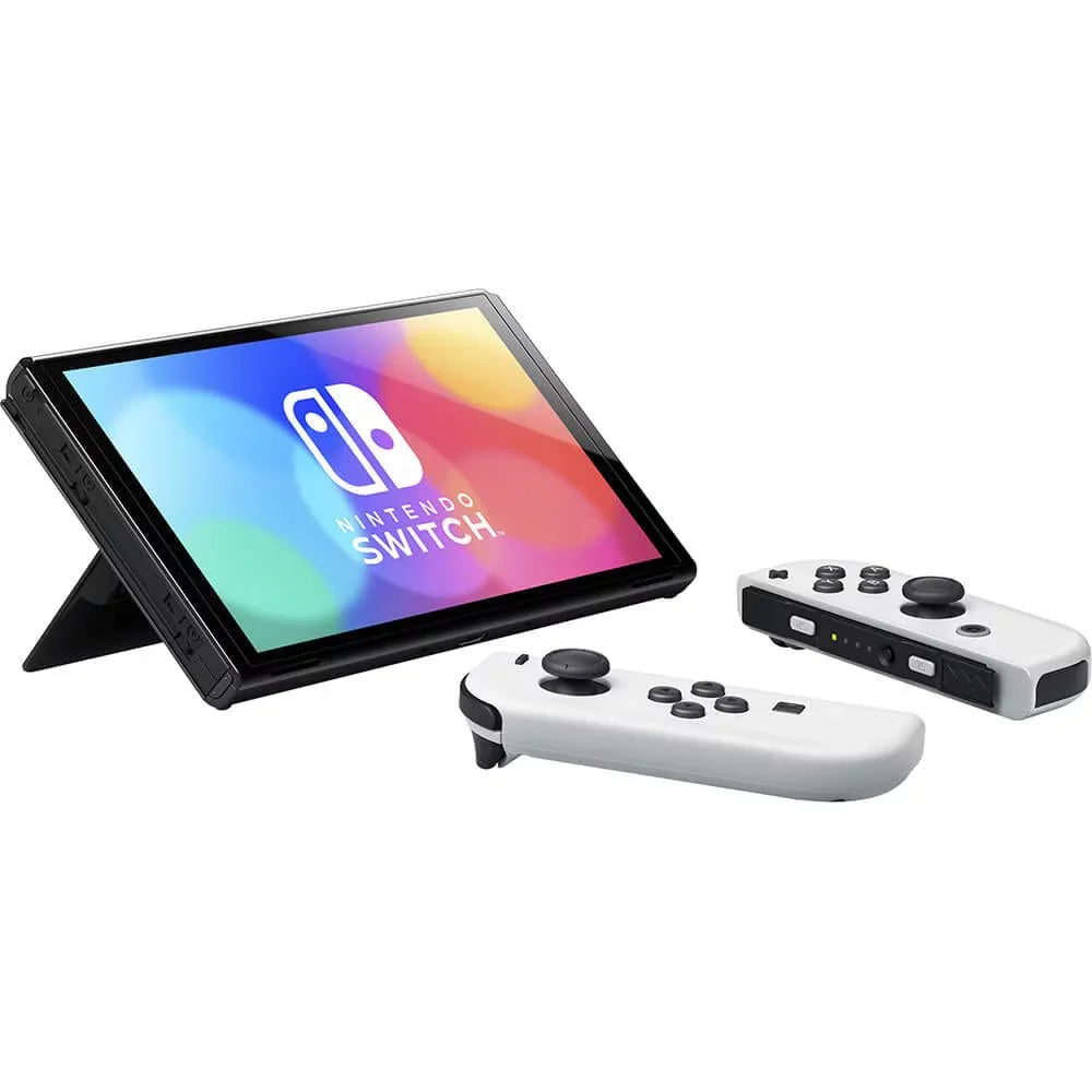 Nintendo Switch 64GB 7-inch OLED Model Bundle, White Joy-Con Controllers & Dock, 64GB Storage, Game Mario Kart 8 Deluxe with Ptech Accessories - Exclusive Design