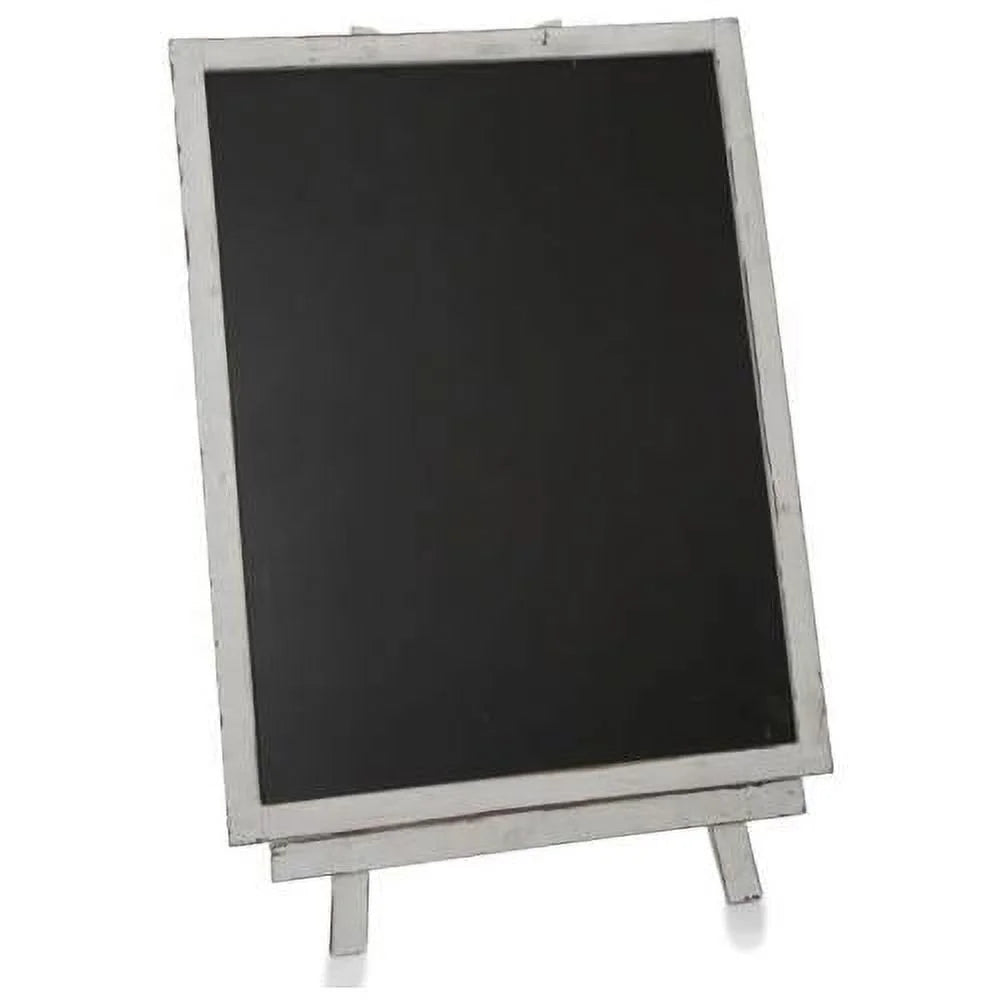 Stylish Wooden Chalkboard With Easel, Worn White