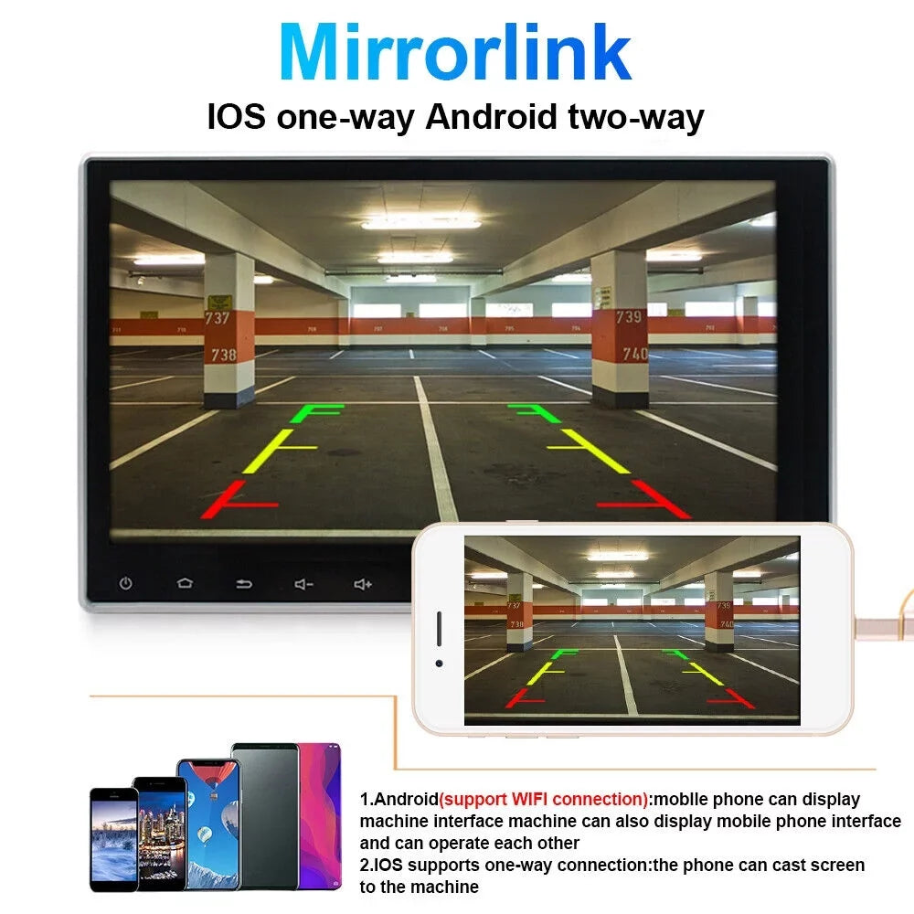JahyShow Rotary Double Spindle Navigation - 10.1 Inch Android 9.1 GPS Player with Dual Din Touch Screen