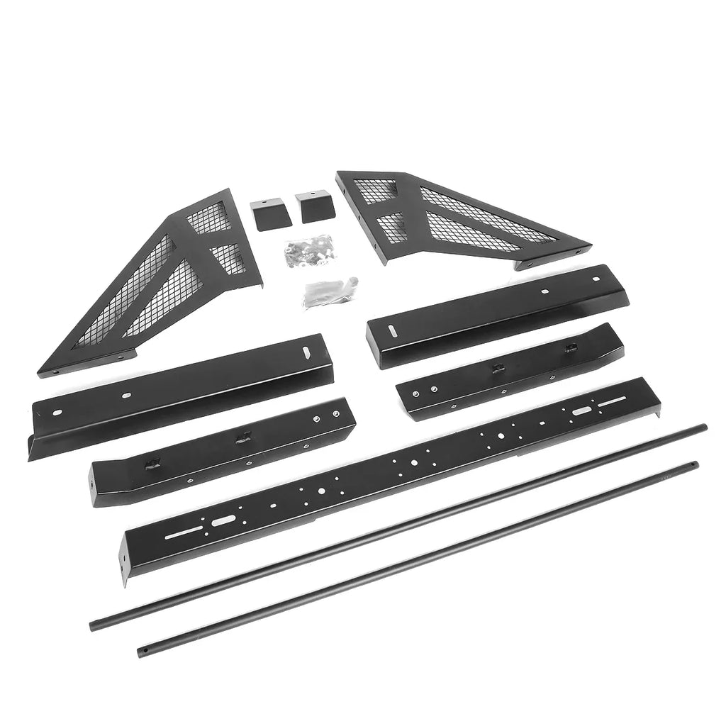 DNA Motoring TCRB-004 For 2007 to 2018 Toyota Tundra Styleside Truck Bed Heavy Duty Aluminum Mesh Chase Rack Roll Bar Assembly 08 09 10 11 12 13 14 15 16 17