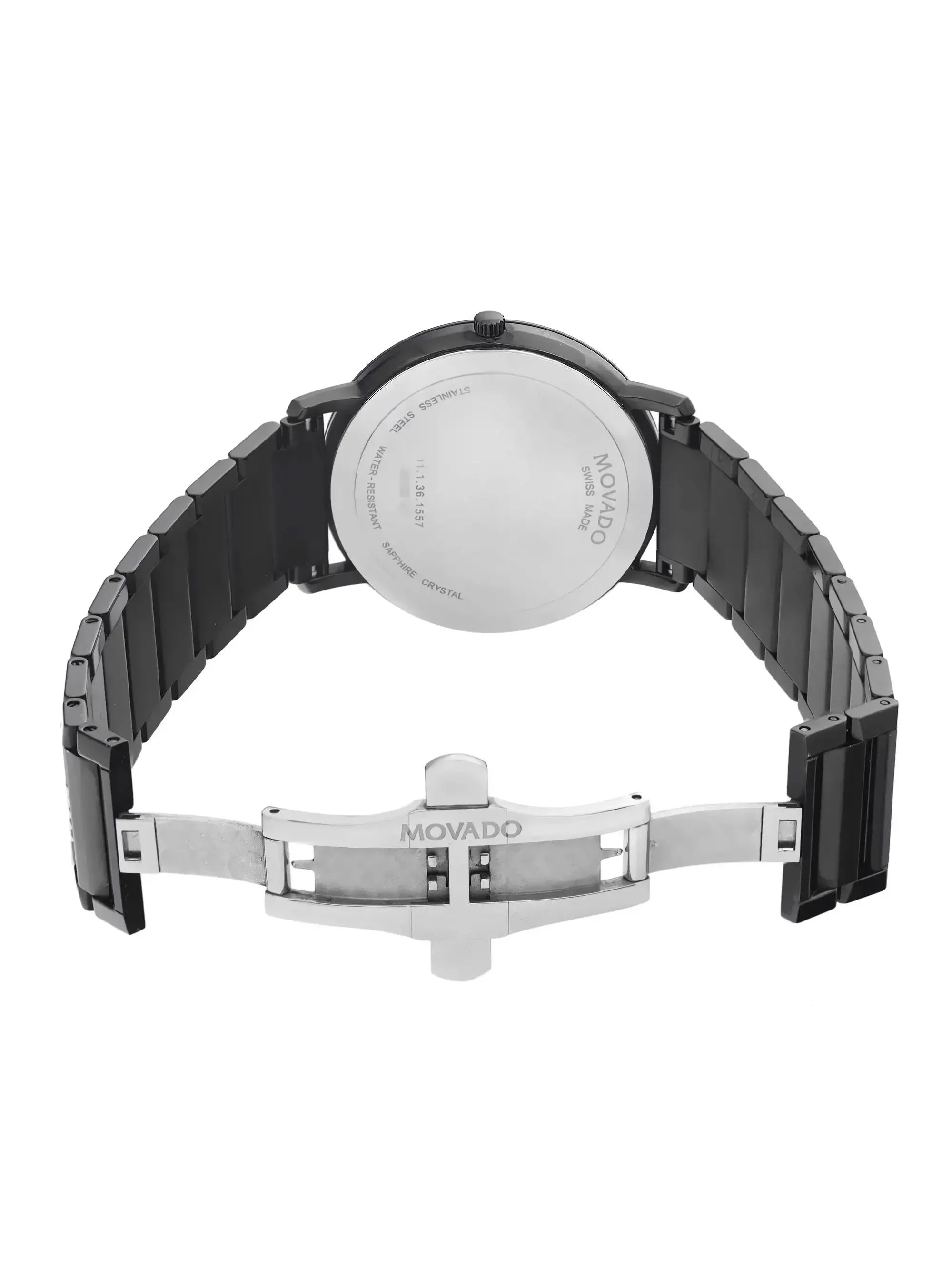 Movado Modern Classic 40mm Steel Black Dial Mens Quartz Watch 0607408