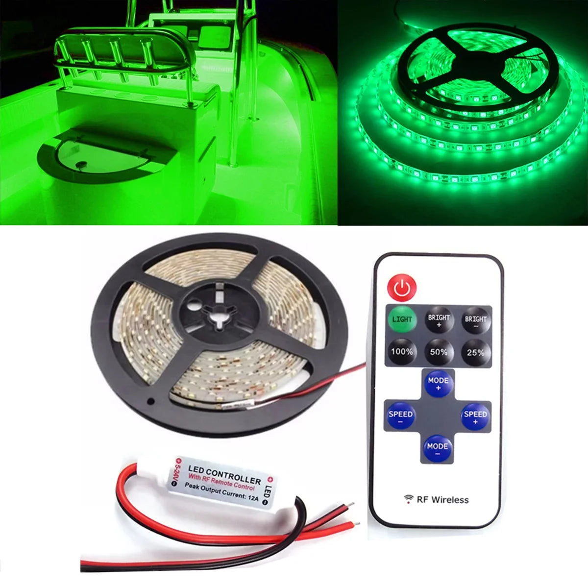 Stylish Pontoon Boat Light, Marine Led Light Strip for Duck Jon Bass Boat Sailboat Kayak Flex Lighting for Boat Deck Light Accent Light Courtesy Interior Lights Fishing Night 12v