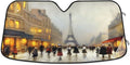 Wellsay Old Paris Landscape Car Windshield Sun Shade,oldable Visor Protector Keep Cool Sunshade Blocks UV Rays and Accessories to Protect for Cars,SUVs,Trucks-55Ã27.6in