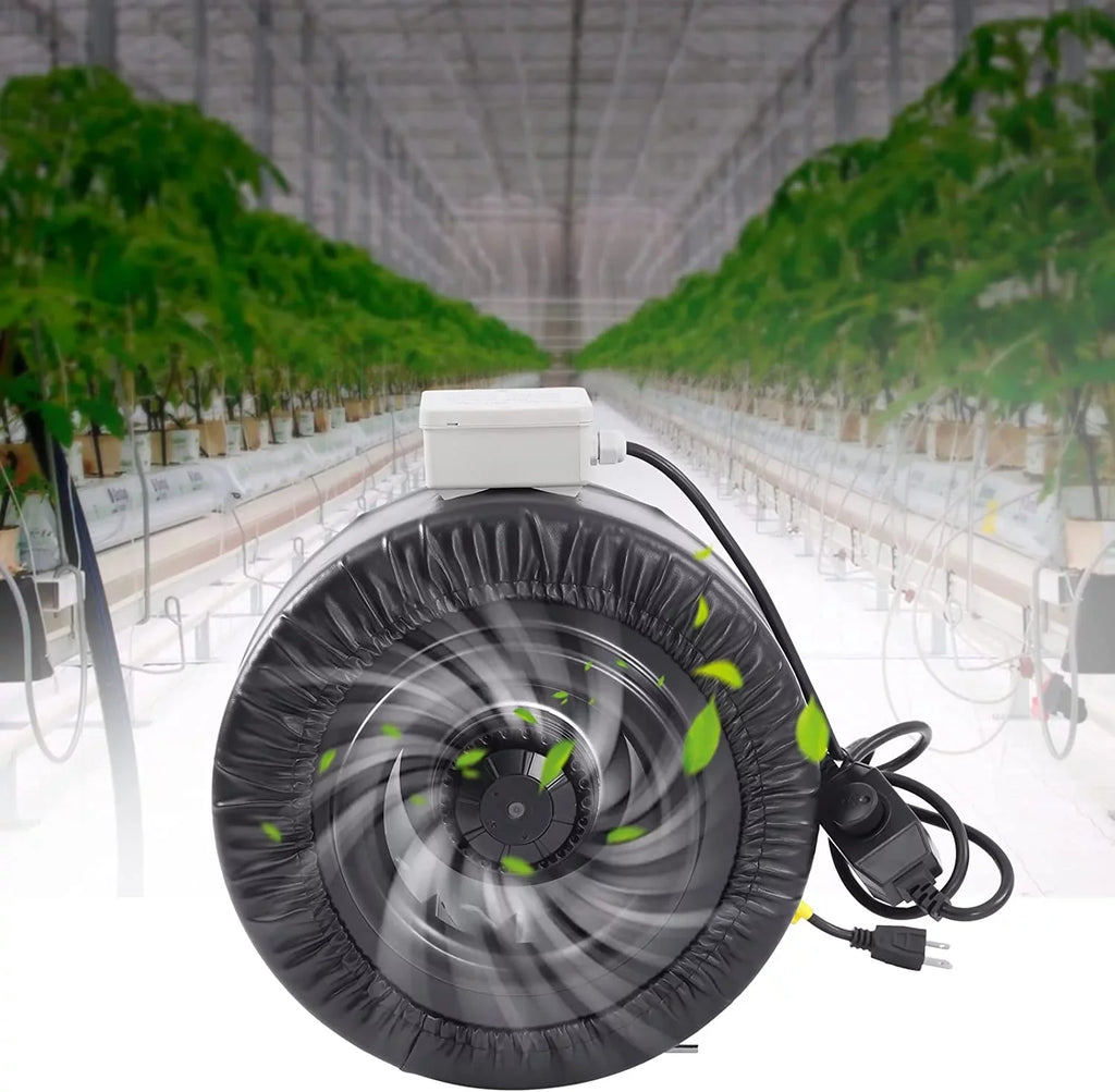 FETCOI Grow Tent Fan 8 Inch Inline Fan Industrial Grade Duct Exhaust Fan Combinable with HEPA Filter & Carbon Filter Powerful Booster Fanwith Speed Controller - Exclusive Design