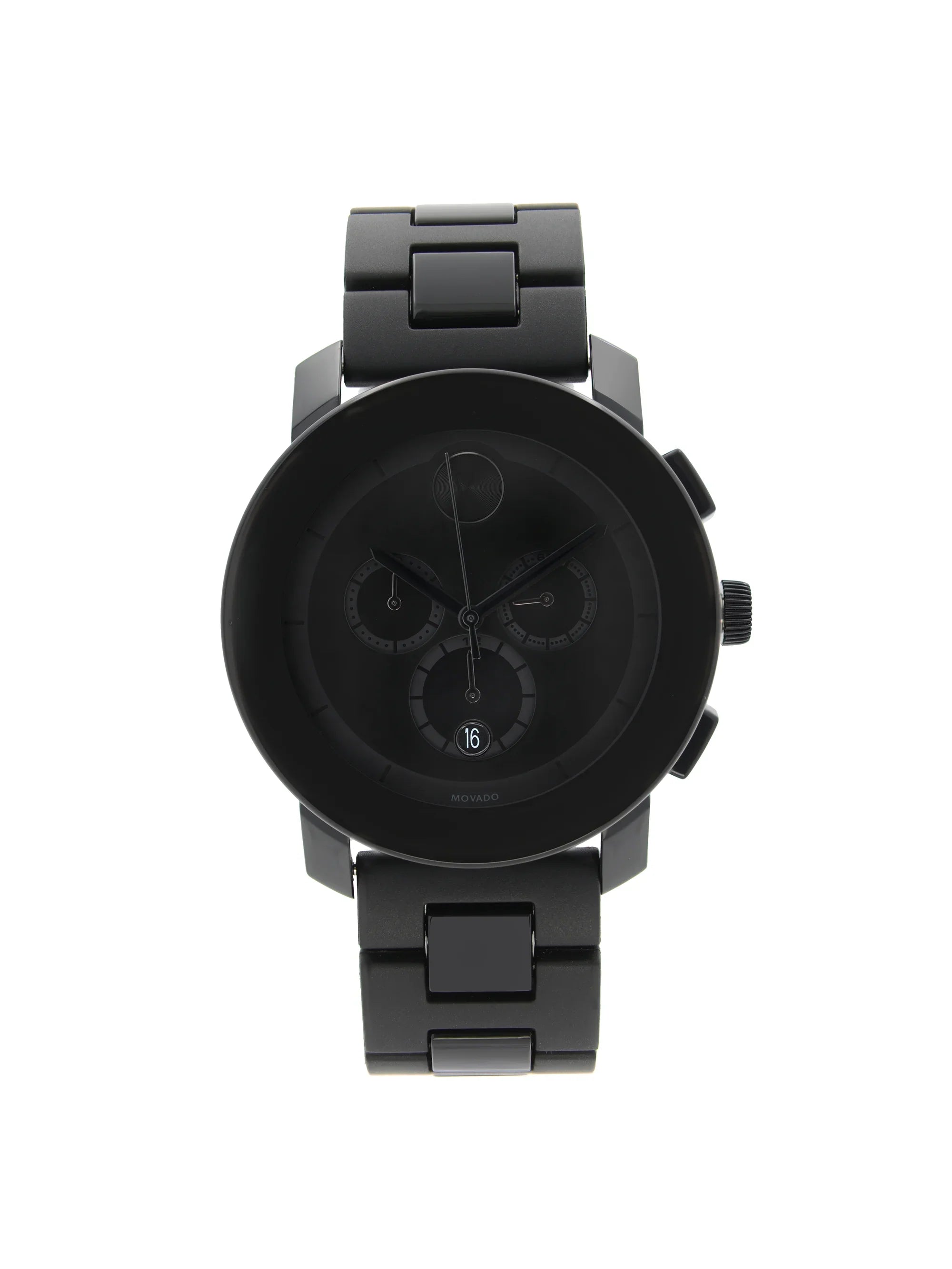 Movado Bold 43mm Steel Plastic Resin Black Dial Quartz Mens Watch 3600048 - Exclusive Design