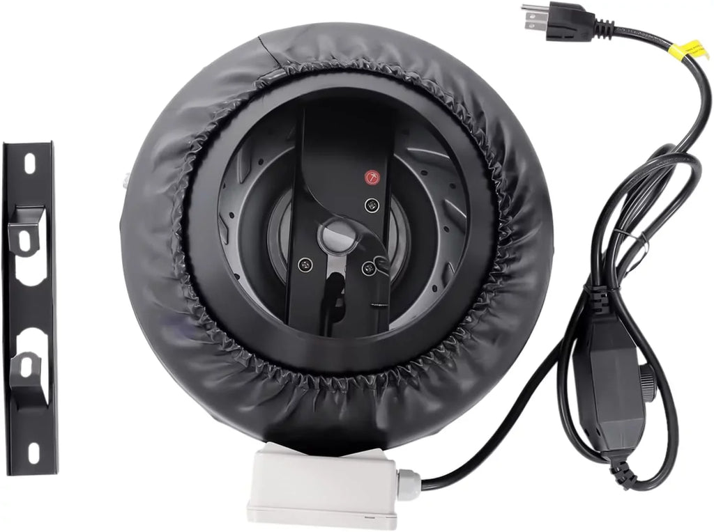 FETCOI Grow Tent Fan 8 Inch Inline Fan Industrial Grade Duct Exhaust Fan Combinable with HEPA Filter & Carbon Filter Powerful Booster Fanwith Speed Controller - Exclusive Design