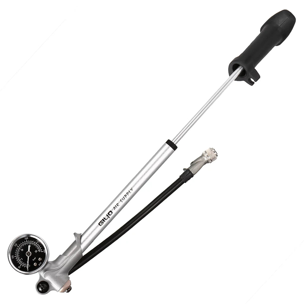 Stylish Arealer 300PSI Front Fork and Front Suspension Pump With Gauge High Pressure Pump with Lever Lock Schrader Valve Air Pump for MTB Mountain Bike