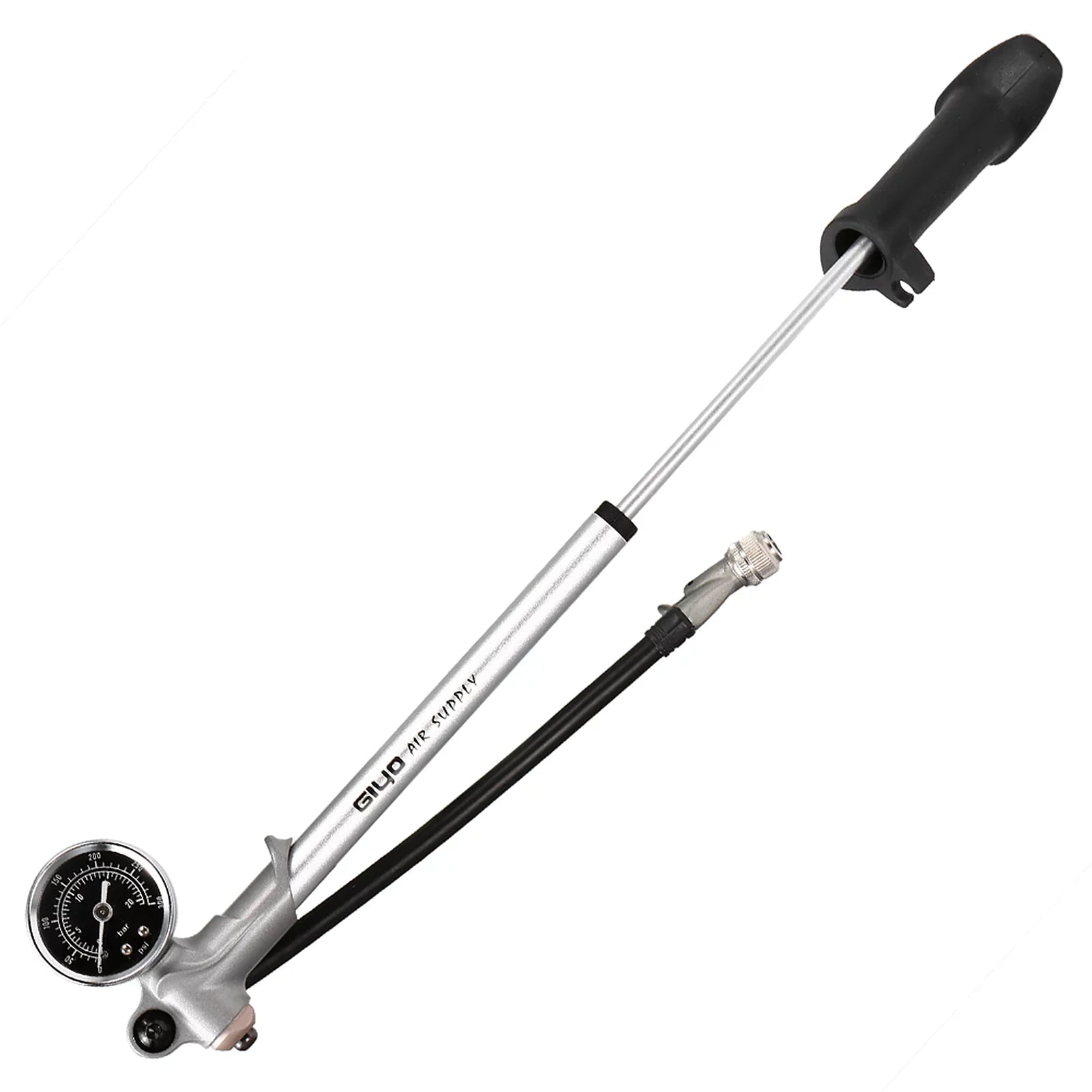 Stylish Arealer 300PSI Front Fork and Front Suspension Pump With Gauge High Pressure Pump with Lever Lock Schrader Valve Air Pump for MTB Mountain Bike