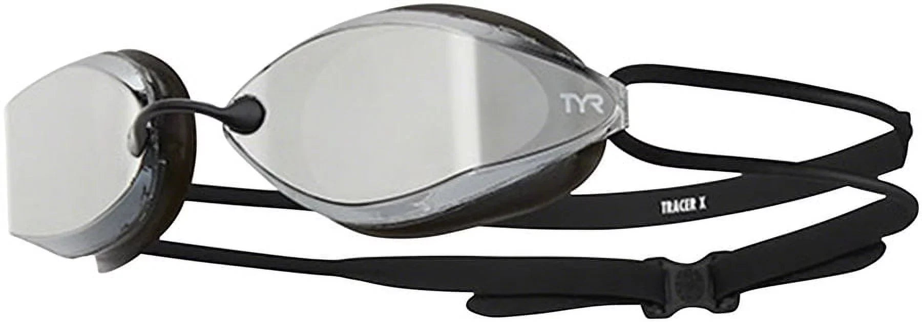 TYR Tracer X Racing Mirrored Goggle BLK Frame/Silver Gasket/Silver Metallic Mirror Lens