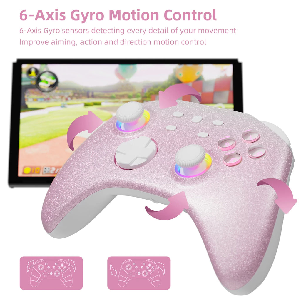 PokÃ©mon Violet Game Disc and Upgraded Switch Pro Controller for Nintendo Switch/OLED/Lite, Wireless Switch Remote for PC/IOS/Android/Steam Pink