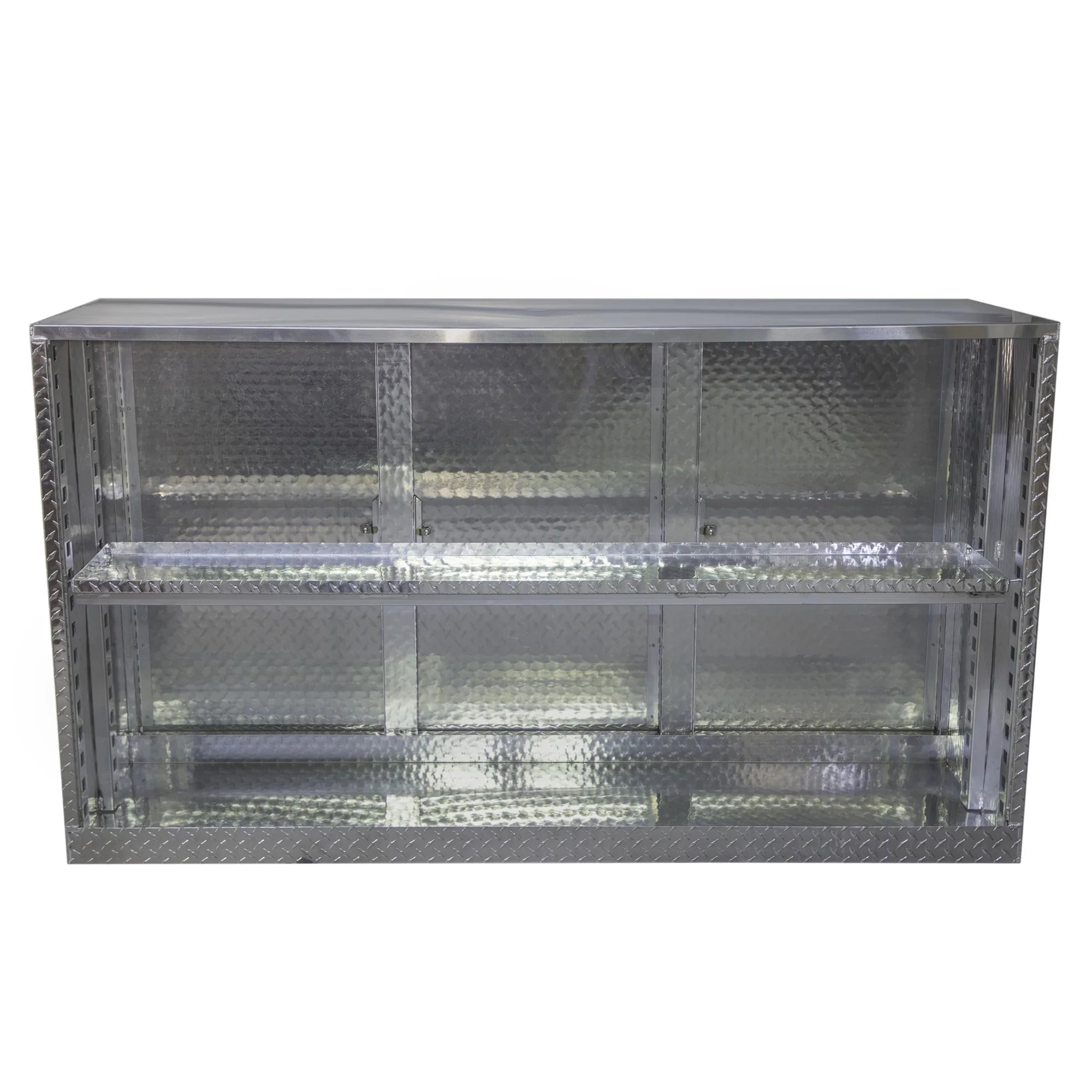 Extreme Max 5001.6418 Diamond Plated Aluminum Base Cabinet for Garage, Shop, Enclosed Trailer - 72", Silver - Exclusive Design
