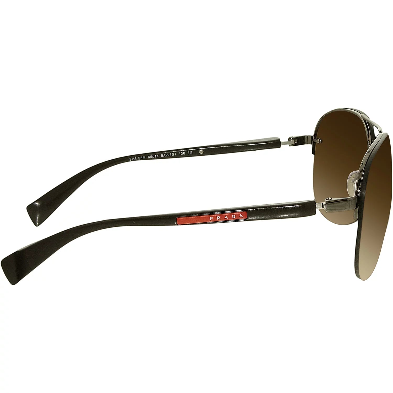 Prada Men's Gradient Linea Rossa PS56MS-5AV6S1-65 Brown Aviator Sunglasses - Exclusive Design