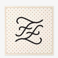 Stylish Fendi FF Karligraphy Black Logo Ivory Silk Scarf 33 cm FXT337