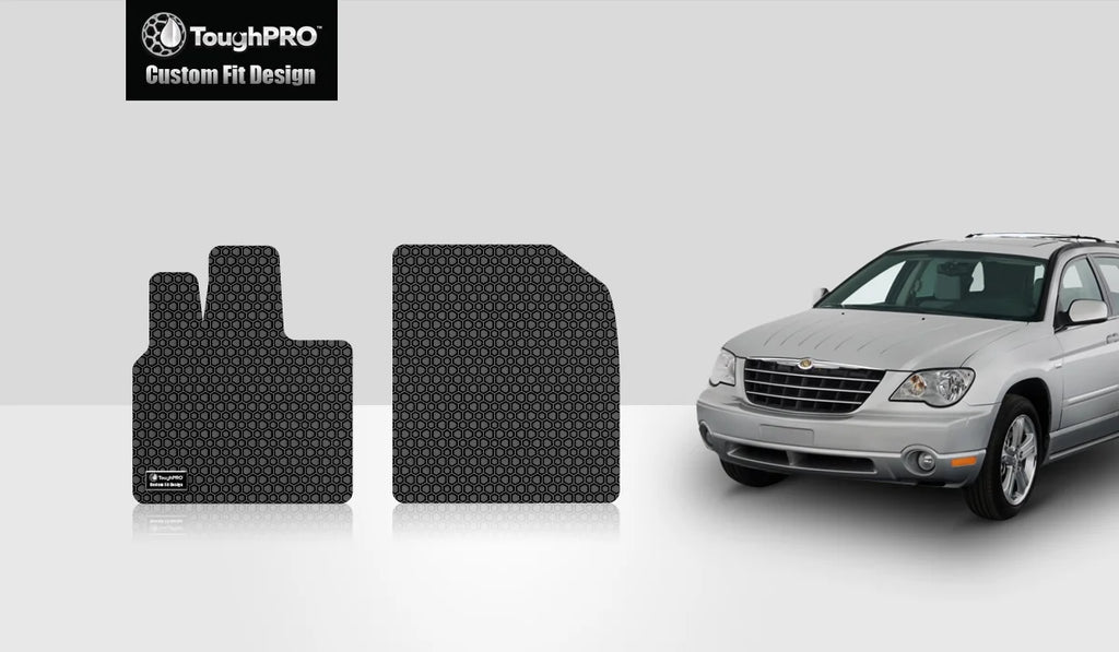 ToughPRO - Two Front Mats Compatible with CHRYSLER Pacifica - All Weather Heavy Duty (Made in USA) - Black Rubber - 2008 - Exclusive Design