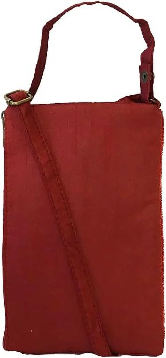Stylish Ruby Bloom Floral Club Bag Beaded Phone Crossbody, Red Multi