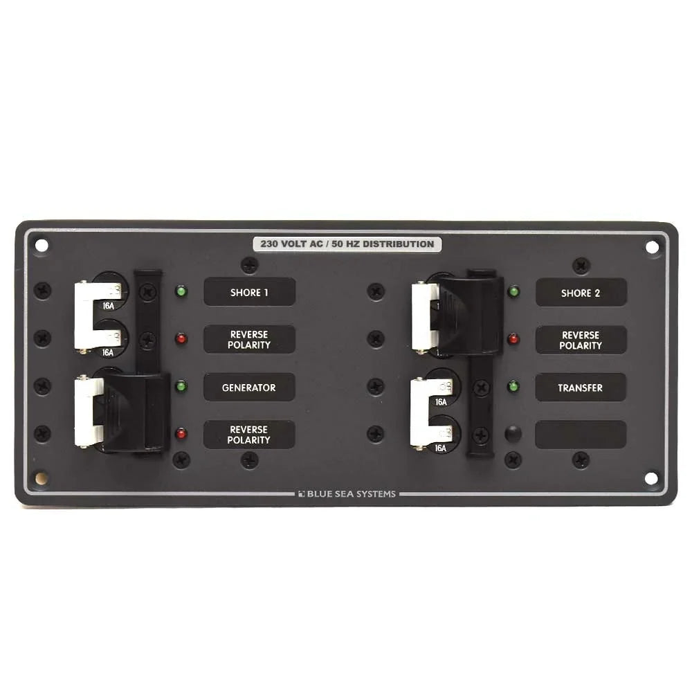 Stylish Blue Sea Boat Power Distribution Panel 8598 | 230V AC Source Selector